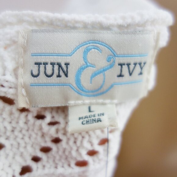 June & Ivy Francesca's Ivory Soft Twist back Off the Shoulder Sweater (L) NWT! - Picture 7 of 11